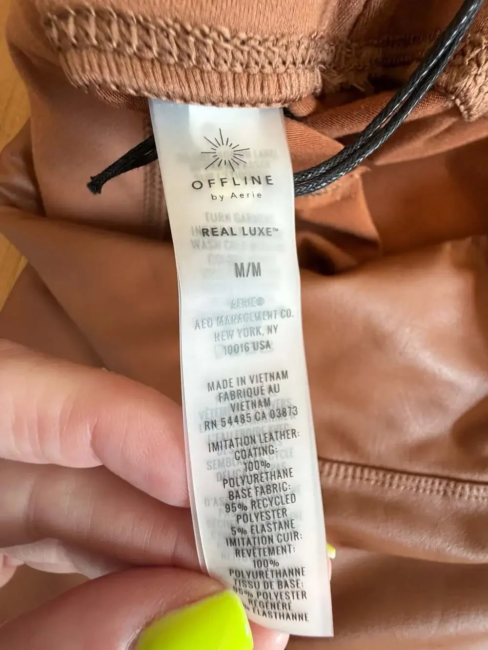 Offline by Aerie Real Luxe Hi-Rise Legging Faux Leather Brown M